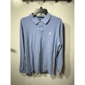 Polo Ralph Lauren Classic Fit Men's Blue Long Sleeve Polo Shirt Size Large